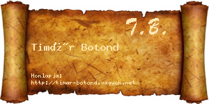 Timár Botond névjegykártya
